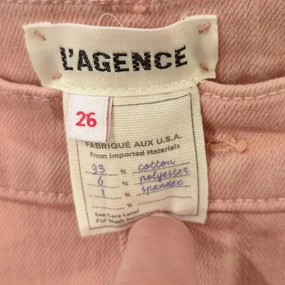 L'AGENCE Jeans Light Pink size 26 Cropped Raw Hem‎ - Picture 5 of 12